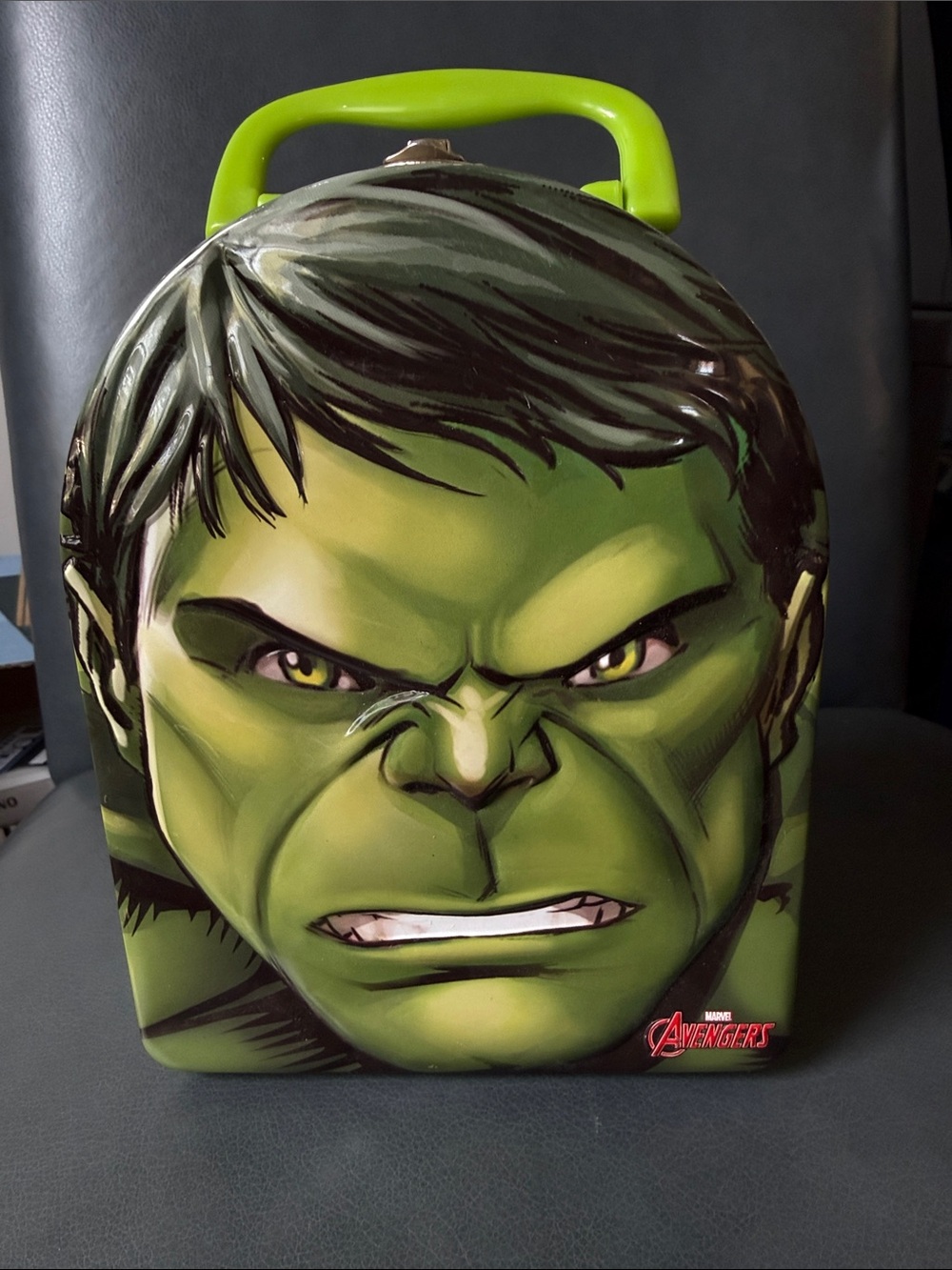 Marvel Green Hulk Aluminum Lunch Box with Lime Handle